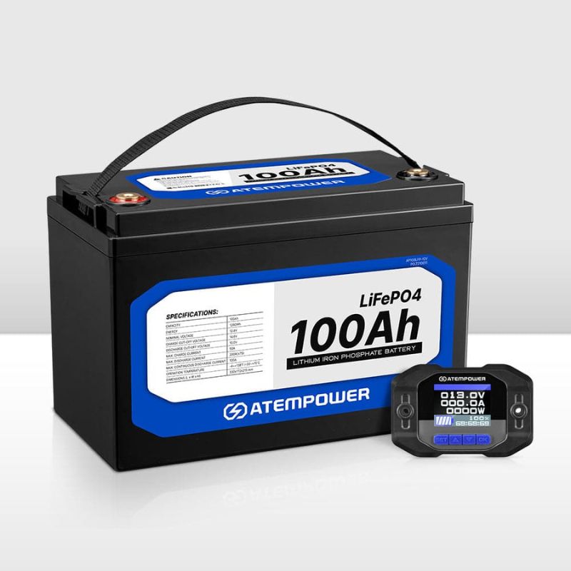 Atem Power - 100Ah 12V Lithium Battery and Monitor 100A Shunt