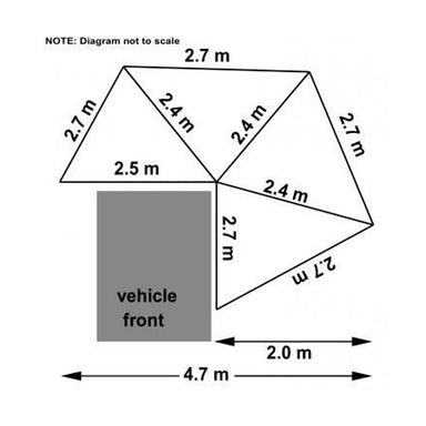 30 Second Awning Replacement Frame - Dimensions