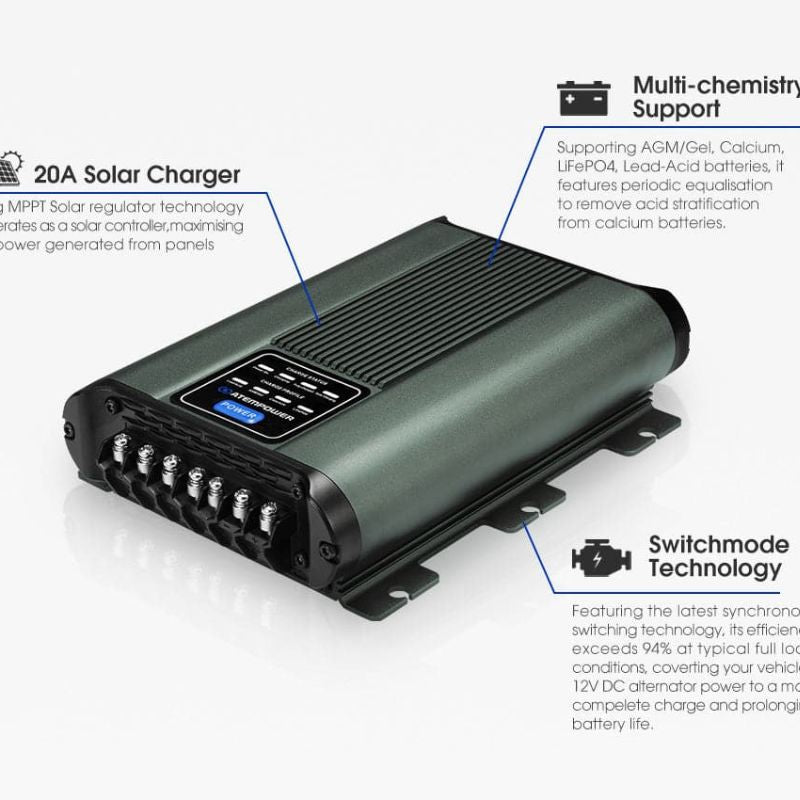 Atem Power - 135AH - 12V AGM Deep Cycle Battery - Inc 12V 20A Battery Charger + Battery Box - 12V AGM Battery Features