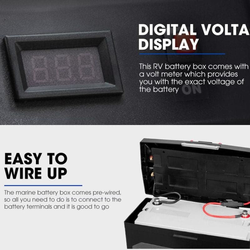 Atem Power - Battery Box Dual Battery System built-in VSR Isolator - Inc 12V 100Ah Lithium Battery - 12V Lithium Battery Features