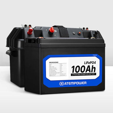 Atem Power - LiFePO4 - 12V 100AH - Lithium Iron Phosphate Battery - Inc 12V Battery Box - Battery Product View