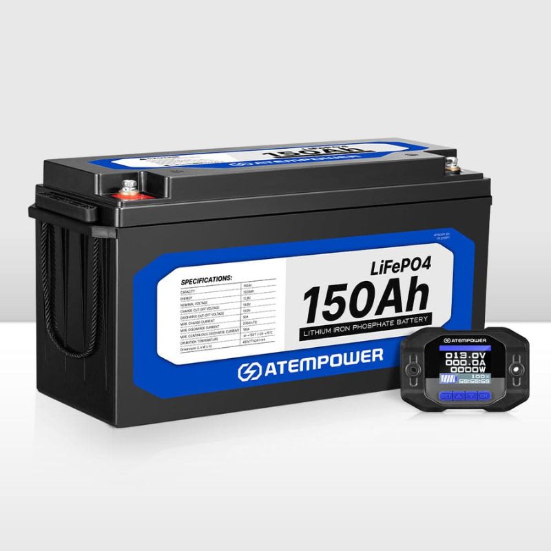 Atem Power - LiFePO4 - 12V 150AH - Lithium Battery  - Inc Battery Monitor 200A w/Shunt - Lithium Battery Product View