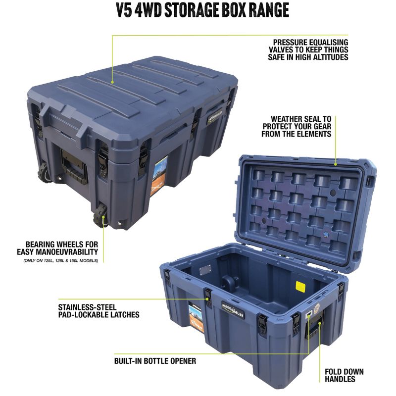 Aussie Traveller - 4WD Low Profile Storage Box V5 83L - Storage Box Features