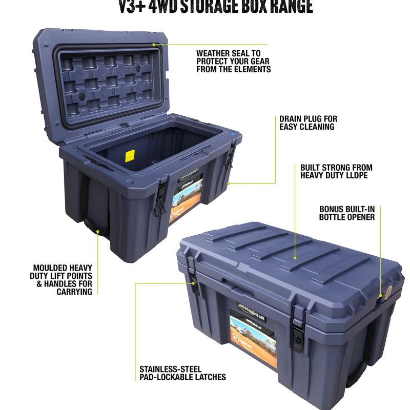 4wd Storage Containers Aussie Traveller - 4WD Storage Box V3 82L — New Age Camping