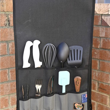 Australian Outback Supplies - Canvas 11 Pocket Overlander - Camp Kitchen Organiser Caddy (Black/Grey) - Kitchen Organiser Zoom View