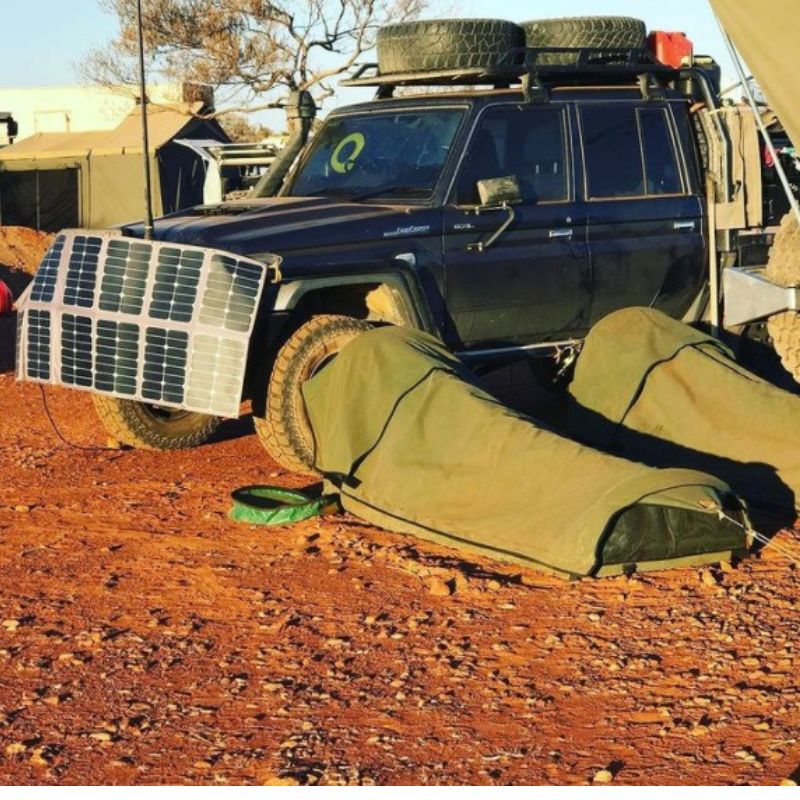 Australian Outback Supplies - Tracker Deluxe - Dome Canvas Swag - Green (King Single & Double Option) - Dome Canvas Swag Side View