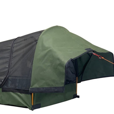 Australian Outback Supplies - Tracker Deluxe - Dome Canvas Swag - Green (King Single & Double Option) - Dome Canvas Swag Side View