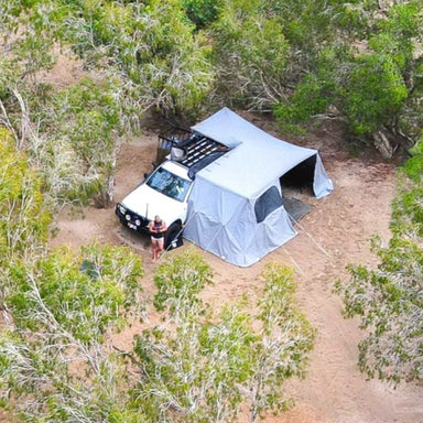 Destination 4wd - Corner Walls Kit (2x2m wide x 2.3m high + corner Panel) - Inc 1 pole, ropes and pegs - Corner Walls Kit Side View