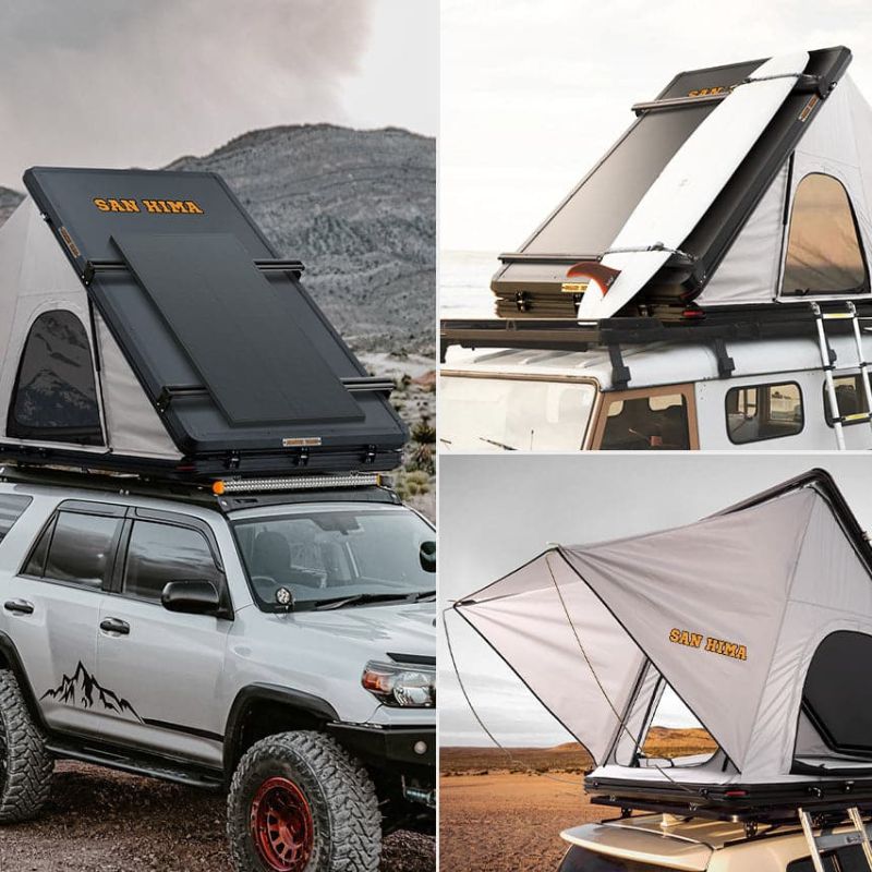 SAN HIMA - Kalbarri - Roof Top Tent - Hardshell - Inc Roof Rack + 120W Solar Panel -  Roof-Top-Tent-360-Degree-View