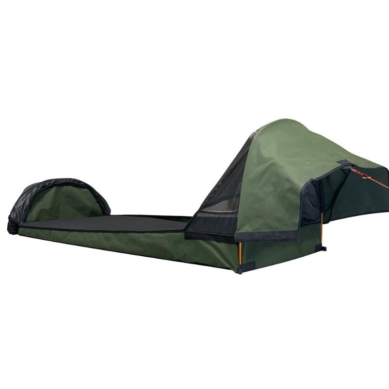 aos tracker deluxe dome canvas swag - open view